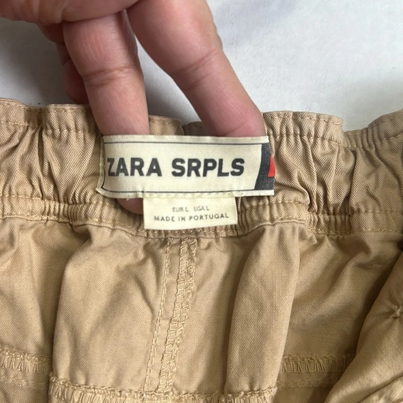 Zara SRPLS Womens Size Large Tan Midi Cotton Skirt NWT - Picture 8 of 12